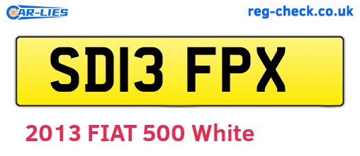 SD13FPX are the vehicle registration plates.