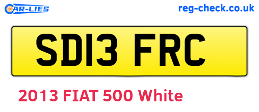 SD13FRC are the vehicle registration plates.