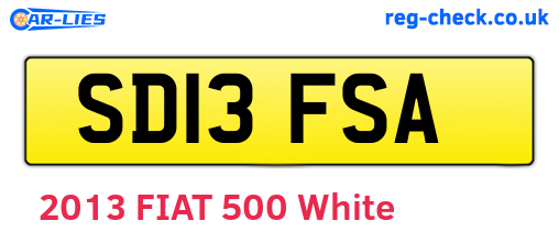 SD13FSA are the vehicle registration plates.