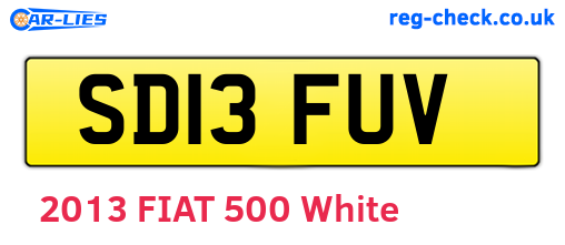 SD13FUV are the vehicle registration plates.