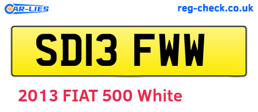 SD13FWW are the vehicle registration plates.