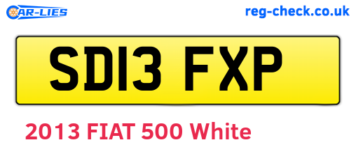 SD13FXP are the vehicle registration plates.