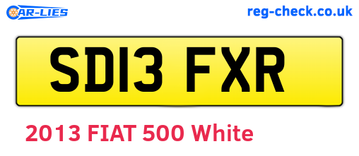 SD13FXR are the vehicle registration plates.