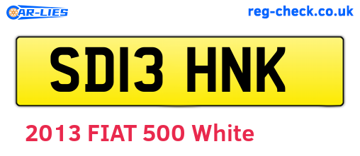 SD13HNK are the vehicle registration plates.