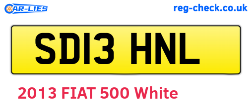 SD13HNL are the vehicle registration plates.