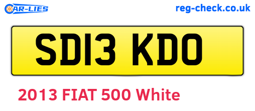 SD13KDO are the vehicle registration plates.