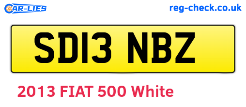 SD13NBZ are the vehicle registration plates.