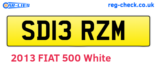 SD13RZM are the vehicle registration plates.