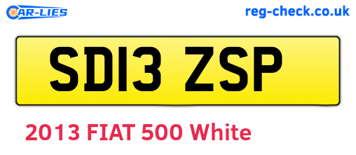 SD13ZSP are the vehicle registration plates.