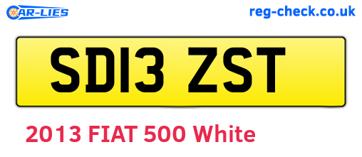 SD13ZST are the vehicle registration plates.