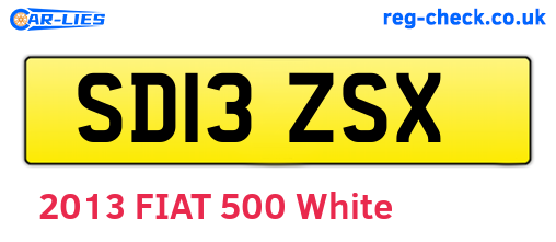 SD13ZSX are the vehicle registration plates.