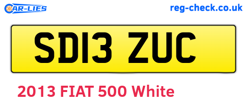 SD13ZUC are the vehicle registration plates.