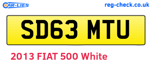SD63MTU are the vehicle registration plates.