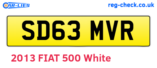 SD63MVR are the vehicle registration plates.