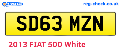SD63MZN are the vehicle registration plates.