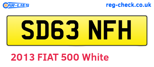 SD63NFH are the vehicle registration plates.
