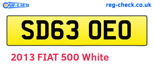 SD63OEO are the vehicle registration plates.