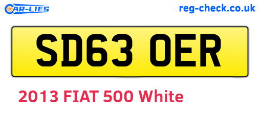 SD63OER are the vehicle registration plates.