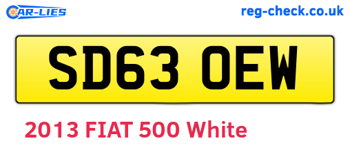 SD63OEW are the vehicle registration plates.