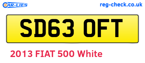 SD63OFT are the vehicle registration plates.
