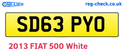 SD63PYO are the vehicle registration plates.