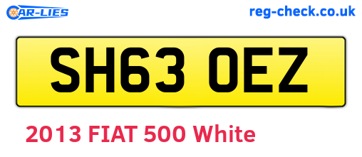 SH63OEZ are the vehicle registration plates.