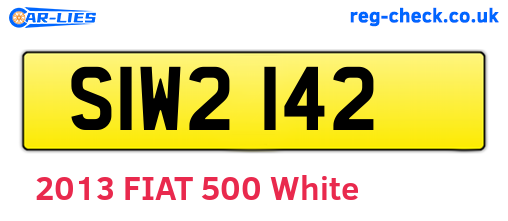 SIW2142 are the vehicle registration plates.