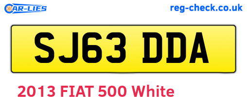 SJ63DDA are the vehicle registration plates.