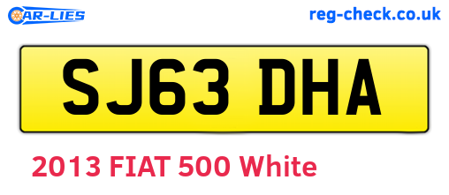 SJ63DHA are the vehicle registration plates.