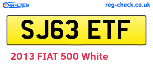 SJ63ETF are the vehicle registration plates.
