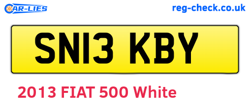 SN13KBY are the vehicle registration plates.