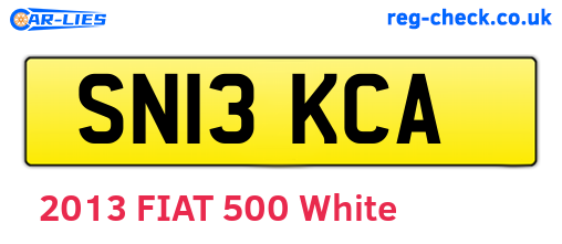 SN13KCA are the vehicle registration plates.