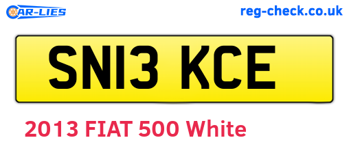SN13KCE are the vehicle registration plates.