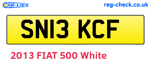 SN13KCF are the vehicle registration plates.