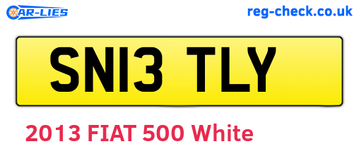 SN13TLY are the vehicle registration plates.