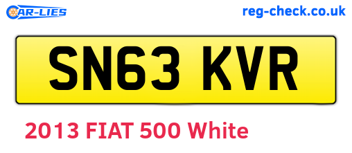SN63KVR are the vehicle registration plates.