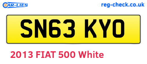 SN63KYO are the vehicle registration plates.