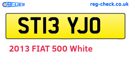 ST13YJO are the vehicle registration plates.