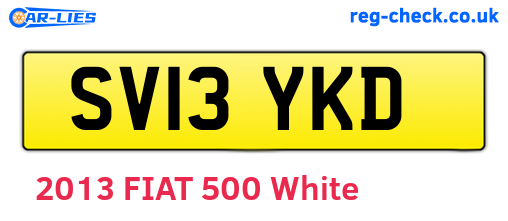 SV13YKD are the vehicle registration plates.