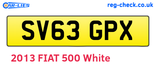 SV63GPX are the vehicle registration plates.