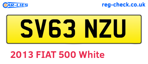 SV63NZU are the vehicle registration plates.