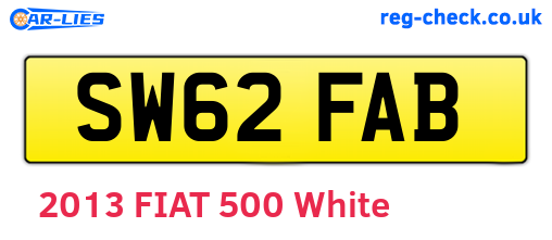 SW62FAB are the vehicle registration plates.