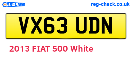 VX63UDN are the vehicle registration plates.