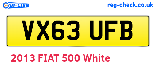VX63UFB are the vehicle registration plates.