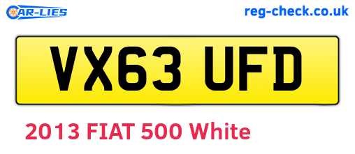 VX63UFD are the vehicle registration plates.