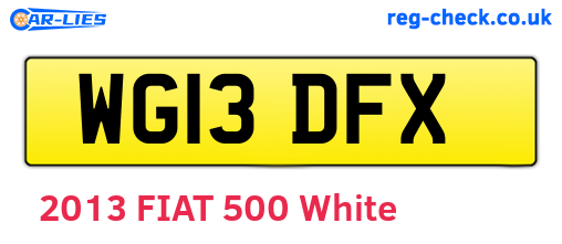 WG13DFX are the vehicle registration plates.