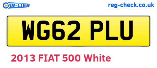 WG62PLU are the vehicle registration plates.