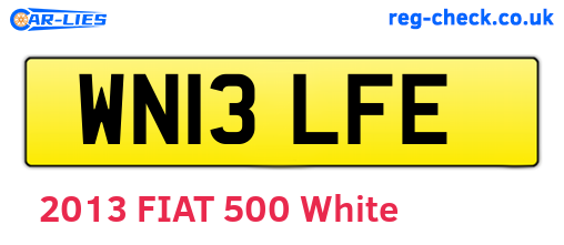 WN13LFE are the vehicle registration plates.