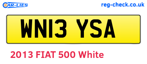 WN13YSA are the vehicle registration plates.