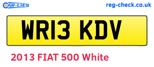 WR13KDV are the vehicle registration plates.